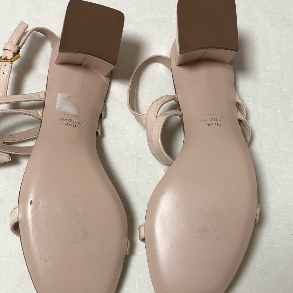 New Stuart Weitzman Beigerosetta Block Heel Sandal - image 4